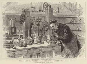 Późny M Pasteur w swoim laboratorium w Paryżu